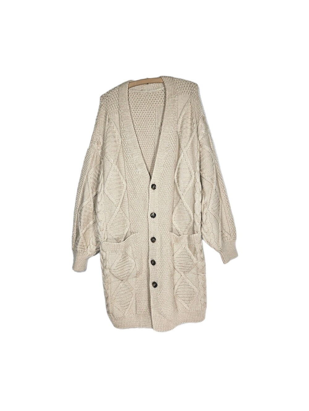 Fisherman Sweater Dress Midi Length Cardigan Ultra Oversize Plus Size Preppy 3XL